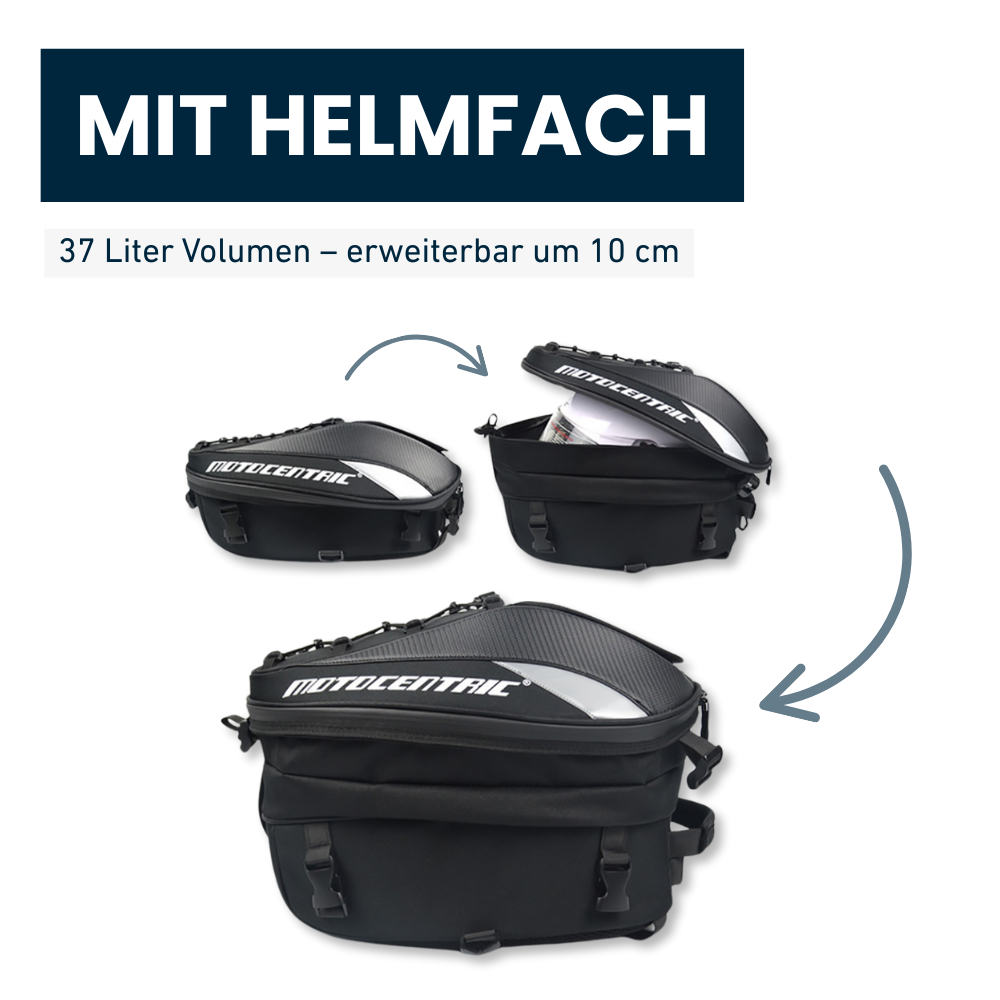 2-in-1 Motorrad-Hecktasche mit Rucksackfunktion – Mehr als nur Stauraum.