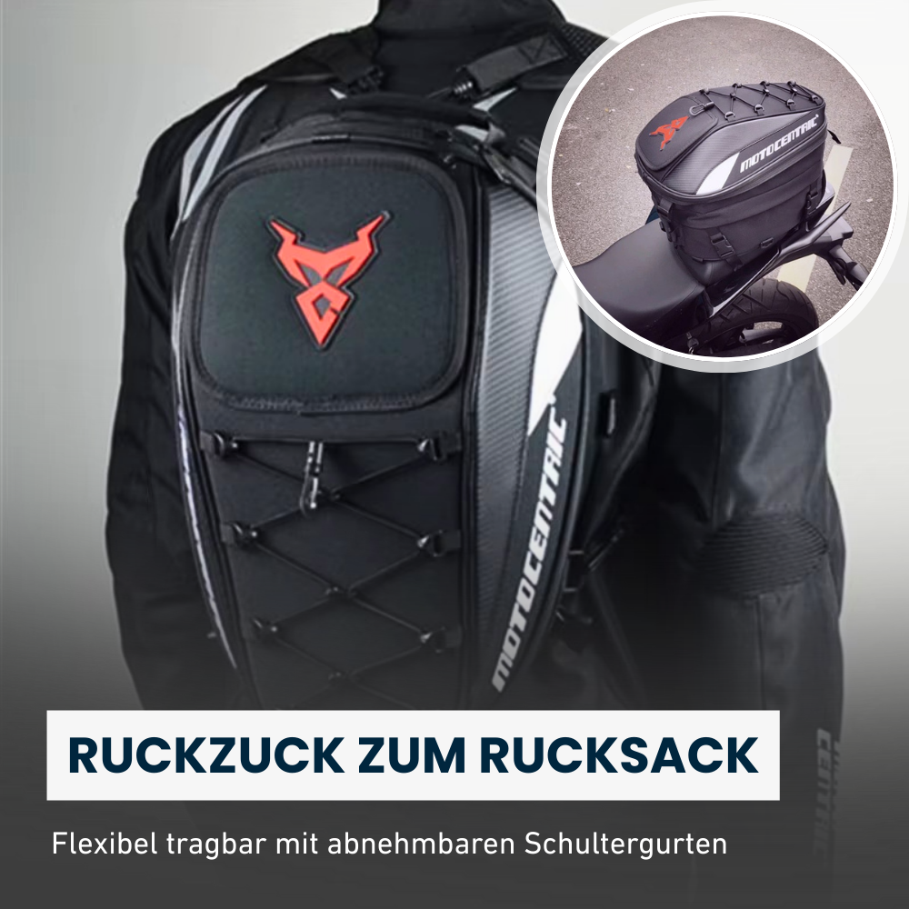 2-in-1 Motorrad-Hecktasche mit Rucksackfunktion – Mehr als nur Stauraum.