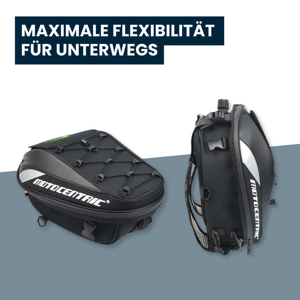 2-in-1 Motorrad-Hecktasche mit Rucksackfunktion – Mehr als nur Stauraum.