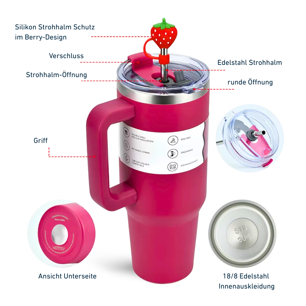 Isolierter Edelstahlbecher – 40 oz – Dein Drink, dein Moment.
