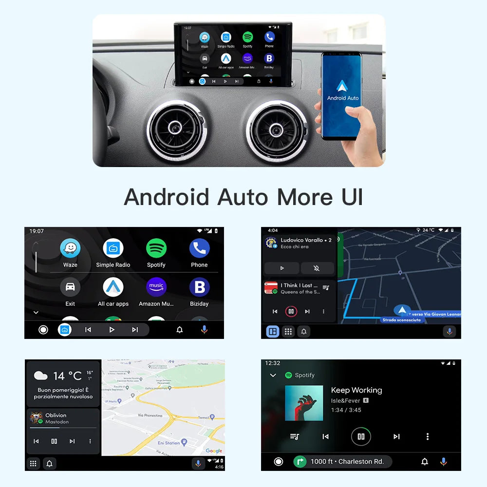 CarPlay Wireless Android Auto for 2013-2018 Audi A3 8v Q2 8P with Mirror Link AirPlay Bluetooth USB with Camera Support