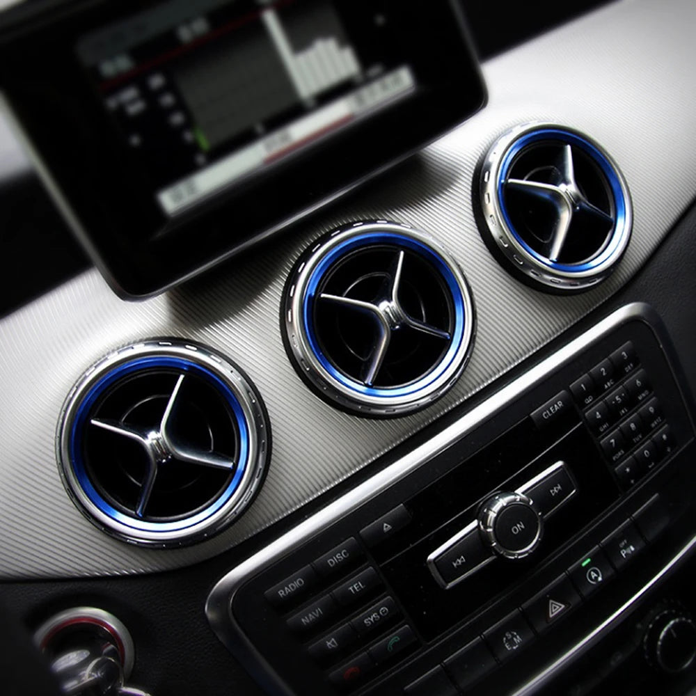 Car Air Condition Outlet Trim Ring For Mercedes Benz GLA CLA Class X156 GLA200 GLA220 GLA250 AMG CDI AC Vent Decoration Stickers
