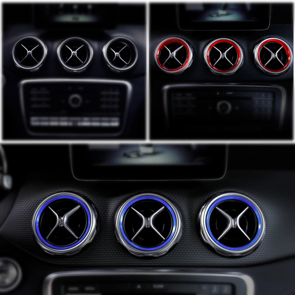 Car Air Condition Outlet Trim Ring For Mercedes Benz GLA CLA Class X156 GLA200 GLA220 GLA250 AMG CDI AC Vent Decoration Stickers