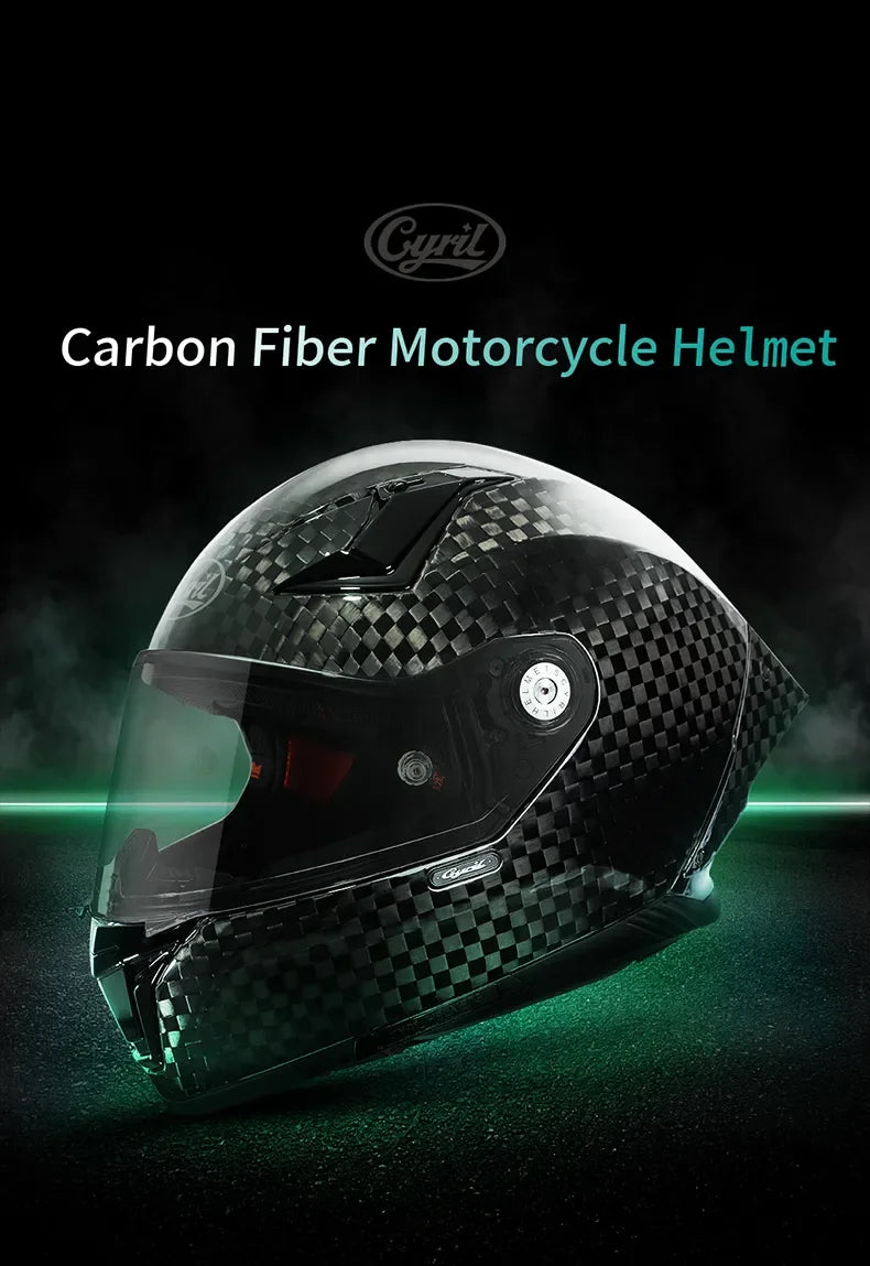 Motorcycle Carbon Fiber Full Face Street Bike Motorbike Helmets Lightweight Racing Helmet DOT ECE Approved CYRIL Casque Moto