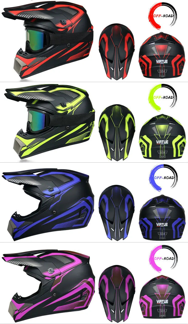 Motorcycle Helmet Professional Motocross Off Road protective Helm Children Off-road Casque Capacete De Motocicleta Gift Goggles