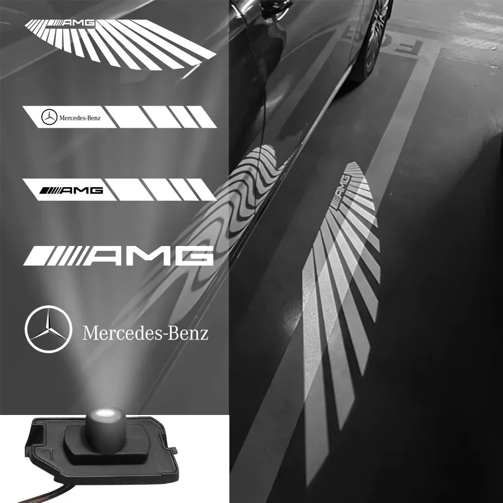 Car Dynamic Rearview Mirror Carpet Light Angel Wings Welcome Light Led For Mercedes benz W177 W247 W205 W222 GLA GLB GLC GLS EQC