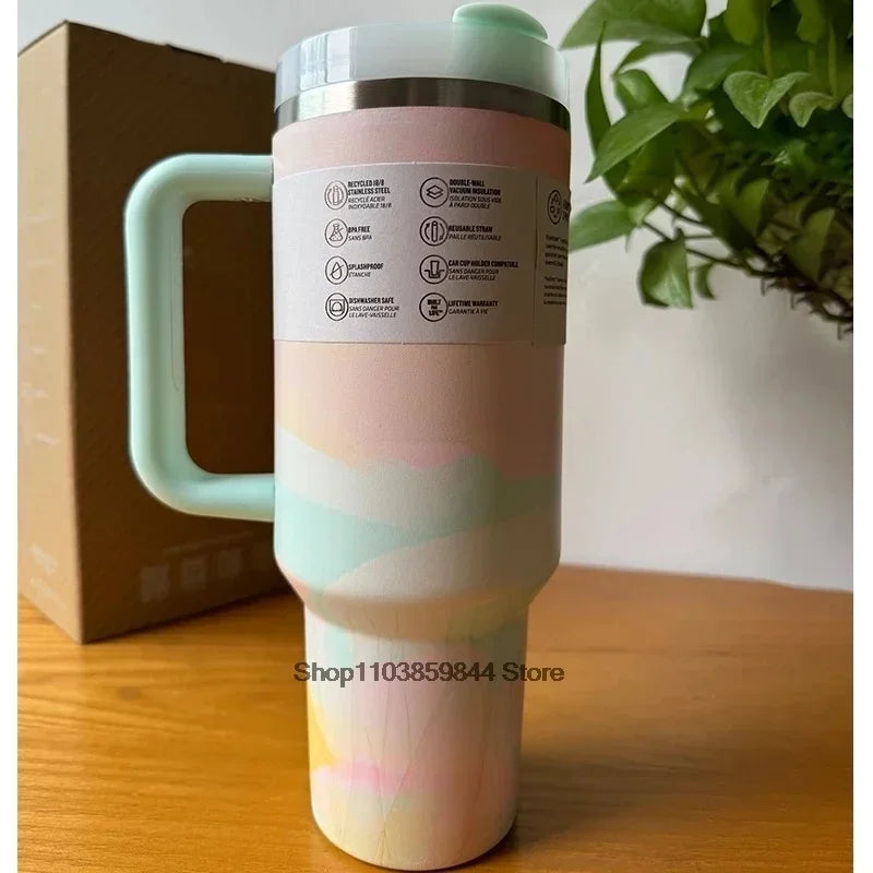 2025 New Hot 40Oz Stainless Steel Vacuum Flask Insulated Tumbler Cup with Lid and Straw Large Capacity for Travel Outdoor