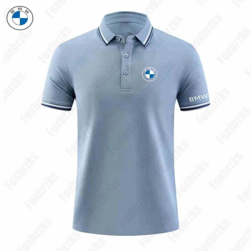 2025 Spring Summer BMW Short Sleeved Polo Shirt Casual And Fashionable Men's BMW 3D Printed Handsome Short Sleeved Top