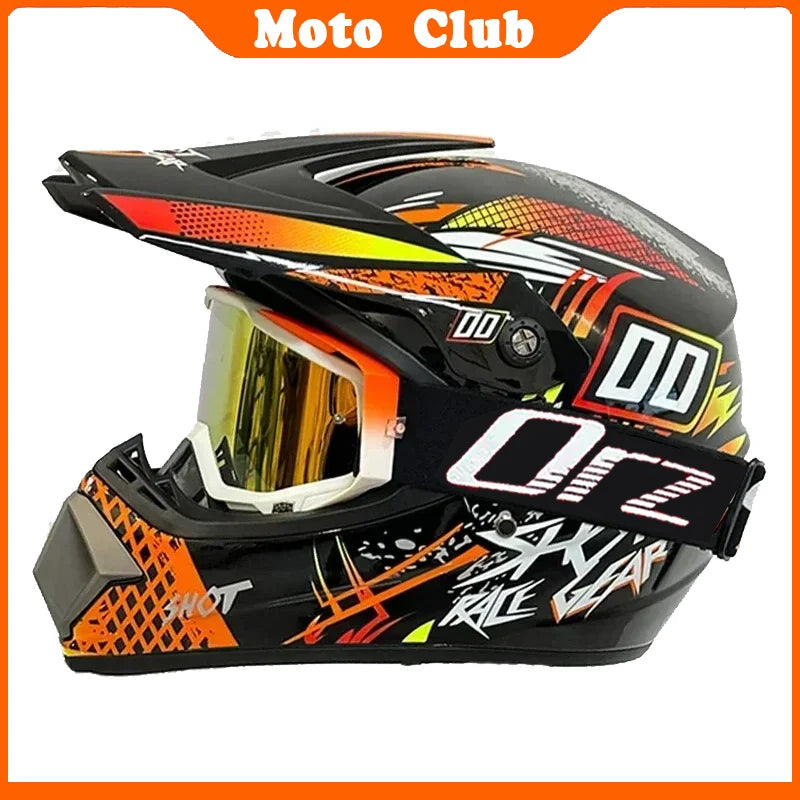 Motorcycle Helmet Professional Motocross Off Road protective Helm Children Off-road Casque Capacete De Motocicleta Gift Goggles