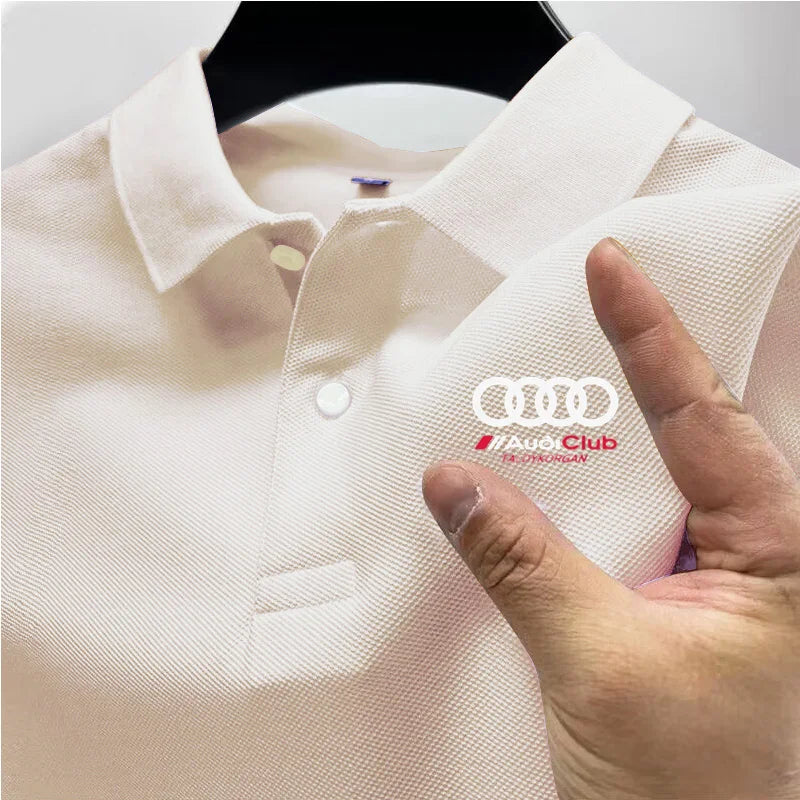 Audi Men's Polo Shirt 2025 Summer Casual Breathable Comfortable High-Quality Motorcycle Short Sleeve Polo Shirt T-Shirt for Men