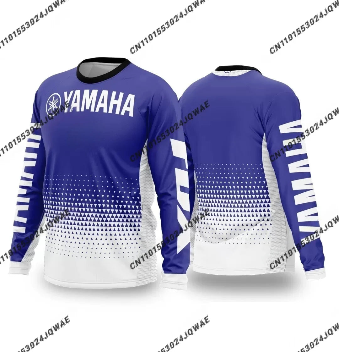 Summer YAMAHA Men Women Motorcycle Riding Suit Loose Breathable Quick Drying Off-Road Racing Suit Long Sleeved Sports T-Shirt