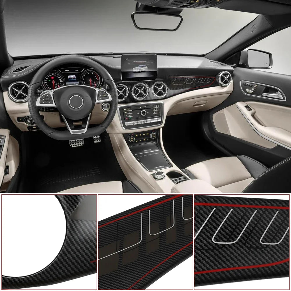 Dashboard decoration for Mercedes-Benz CLA250 C117/GLA220 X156/CLA 45 air outlet cover dashboard center control panel sticker
