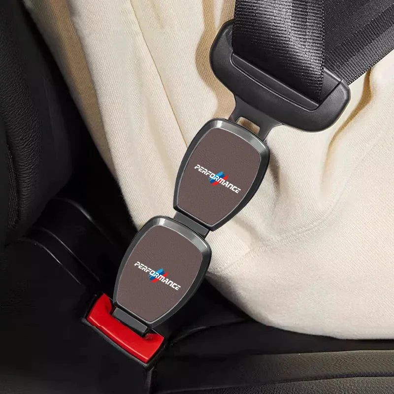 Car Interior Seat Belt Extender Leather Safety Strap Plug For BMW Performance X1 X2 X3 X5 X7 E70 E46 E90 E92 E60 E39 E36 E87 E53
