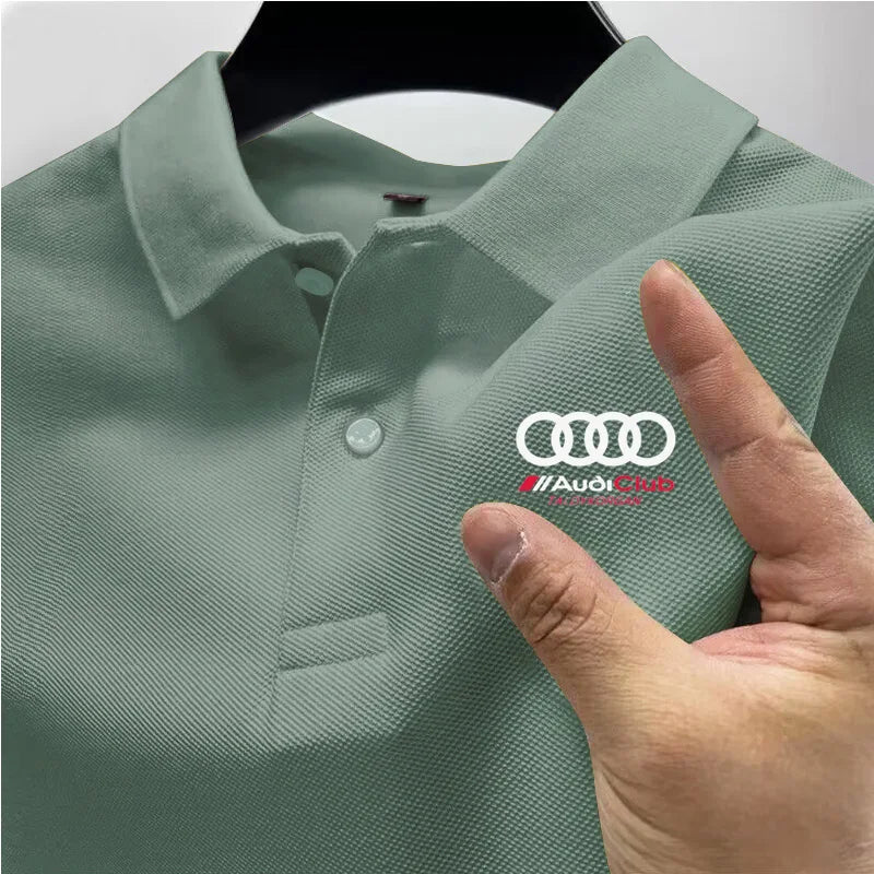 Audi Men's Polo Shirt 2025 Summer Casual Breathable Comfortable High-Quality Motorcycle Short Sleeve Polo Shirt T-Shirt for Men