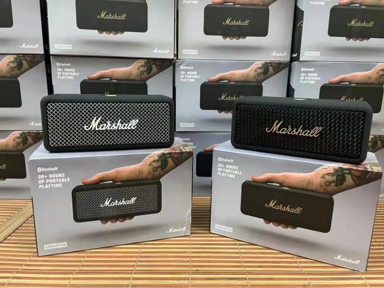 MARSHALL EMBERTON Wireless Bluetooth Speaker Waterproof Powerful Stereo Bass Sound Outdoor Subwoofer Portable Speakers