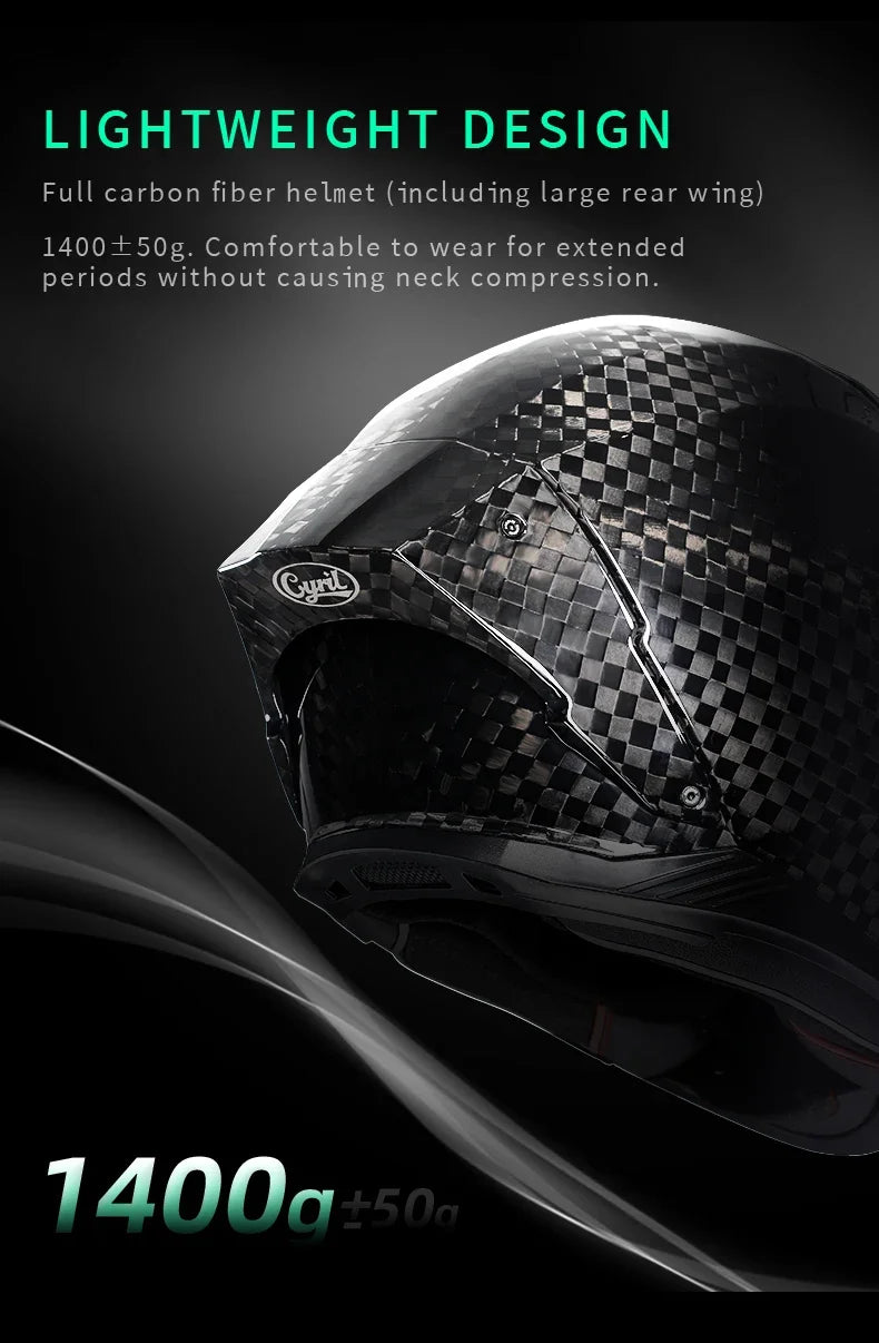 Motorcycle Carbon Fiber Full Face Street Bike Motorbike Helmets Lightweight Racing Helmet DOT ECE Approved CYRIL Casque Moto