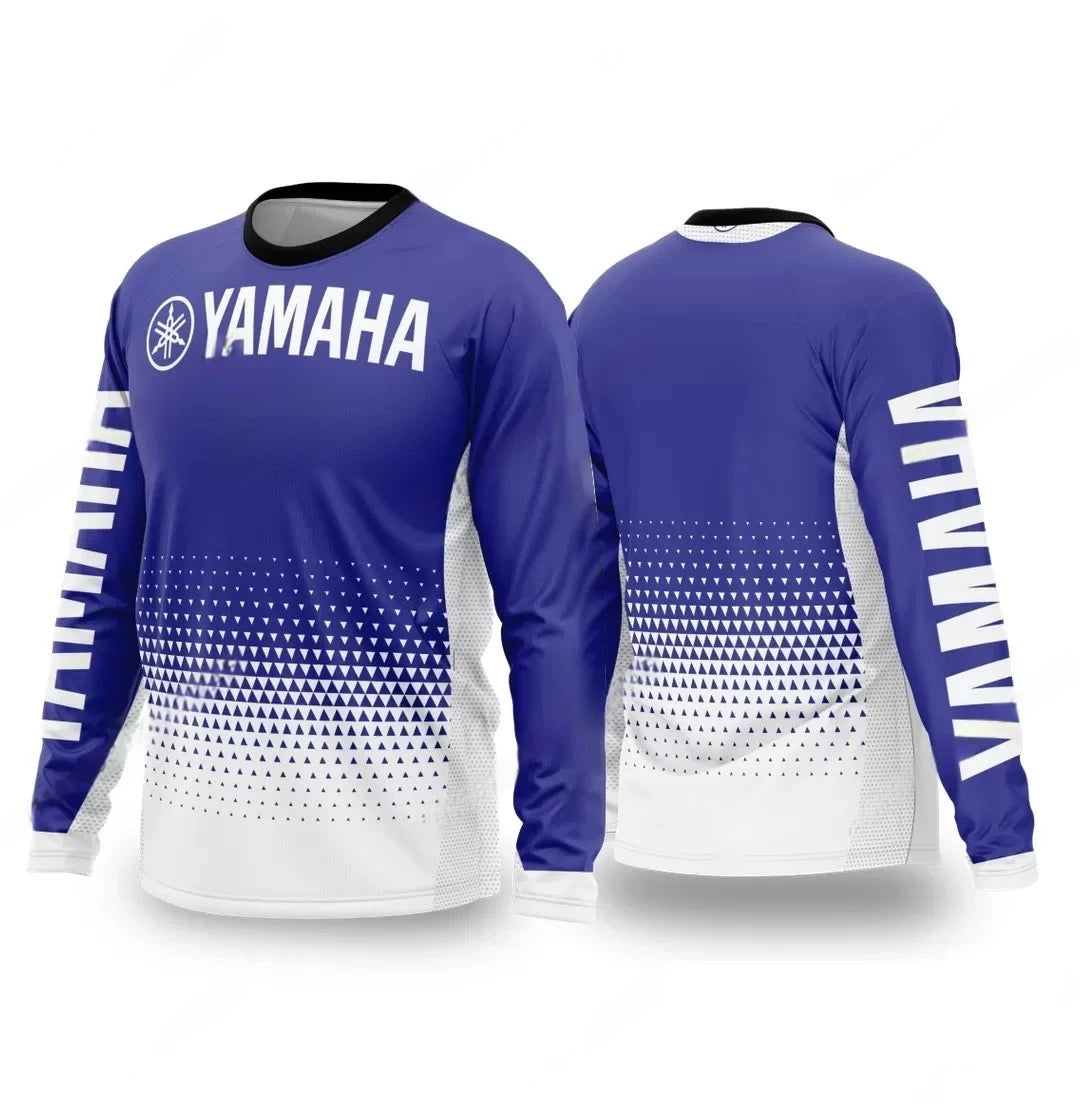 Summer YAMAHA Men Women Motorcycle Riding Suit Loose Breathable Quick Drying Off-Road Racing Suit Long Sleeved Sports T-Shirt