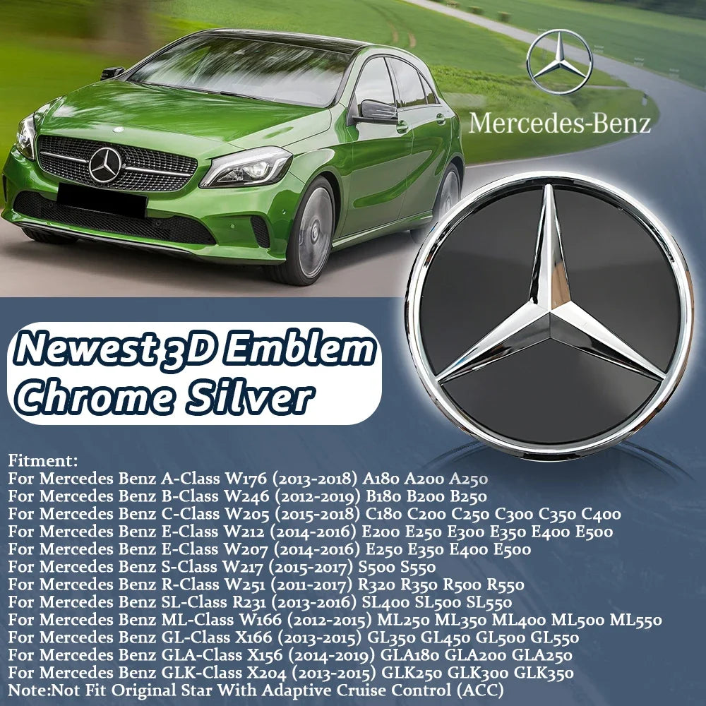 Glossy Black OE Style Car Front Grille Star Emblem Logo For Mercedes Benz W176 W246 W205 W212 W207 W217 W251 R231 W166 X166 X204