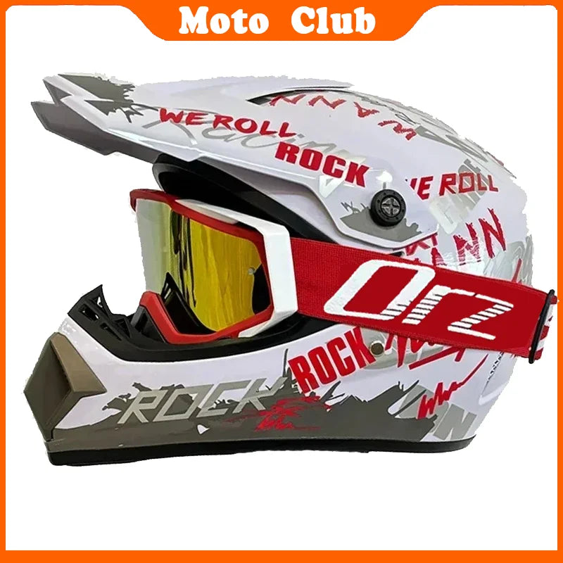 Motorcycle Helmet Professional Motocross Off Road protective Helm Children Off-road Casque Capacete De Motocicleta Gift Goggles