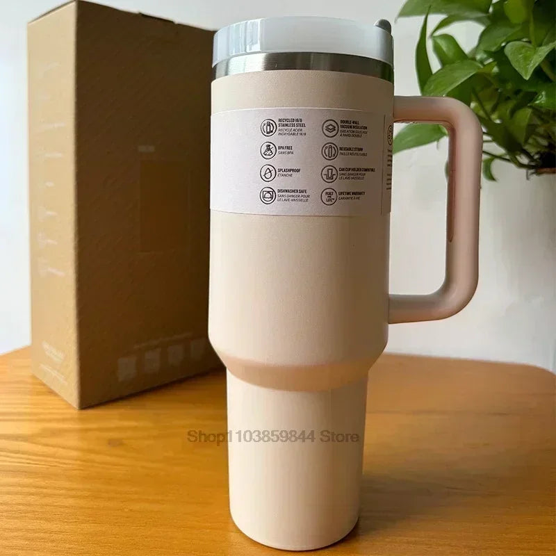 2025 New Hot 40Oz Stainless Steel Vacuum Flask Insulated Tumbler Cup with Lid and Straw Large Capacity for Travel Outdoor