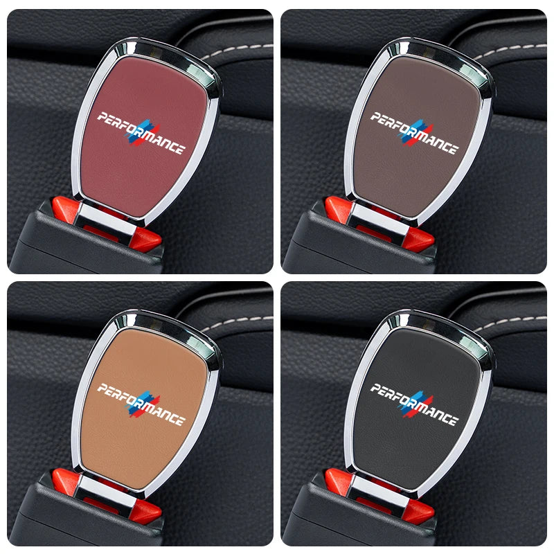 Car Interior Seat Belt Extender Leather Safety Strap Plug For BMW Performance X1 X2 X3 X5 X7 E70 E46 E90 E92 E60 E39 E36 E87 E53