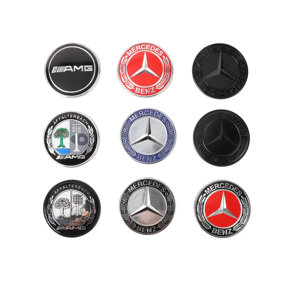 1pc 57mm 2Pin AFFALTERBACH Tree Hood Sticker For AMG Mercedes-benz GT50 W177 W246 GLB SLK GLA CLS CLA AMG Hood Sticker buckle
