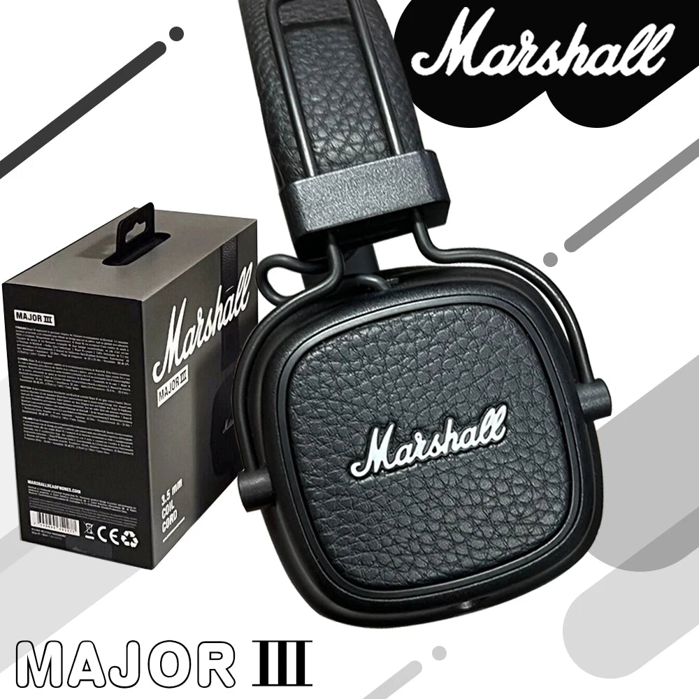 Marshall Major III Wireless Bluetooth Headphones Wireless Deep Bass Foldable Sport Gaming Music Headset with Microphone