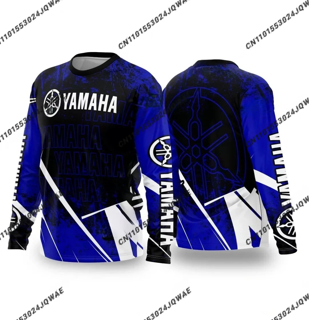Summer YAMAHA Men Women Motorcycle Riding Suit Loose Breathable Quick Drying Off-Road Racing Suit Long Sleeved Sports T-Shirt