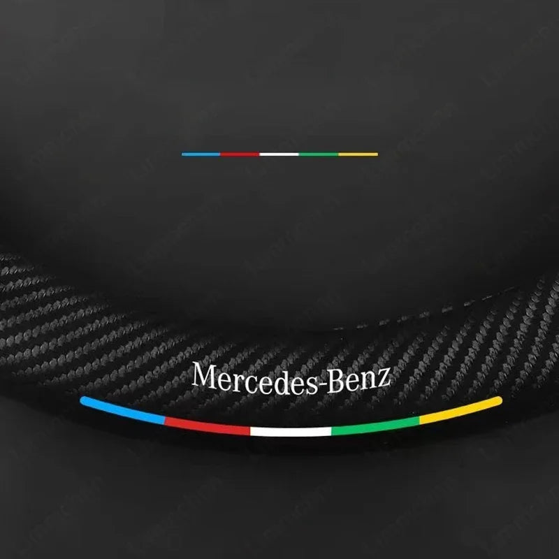 For Mercedes-Benz A B C E V R-Class C43 CLA GLA GLB GLC GLK SLK SL Vito ML Car Suede Carbon fiber Anti-slip Steering Wheel Cover