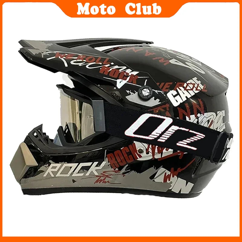 Motorcycle Helmet Professional Motocross Off Road protective Helm Children Off-road Casque Capacete De Motocicleta Gift Goggles