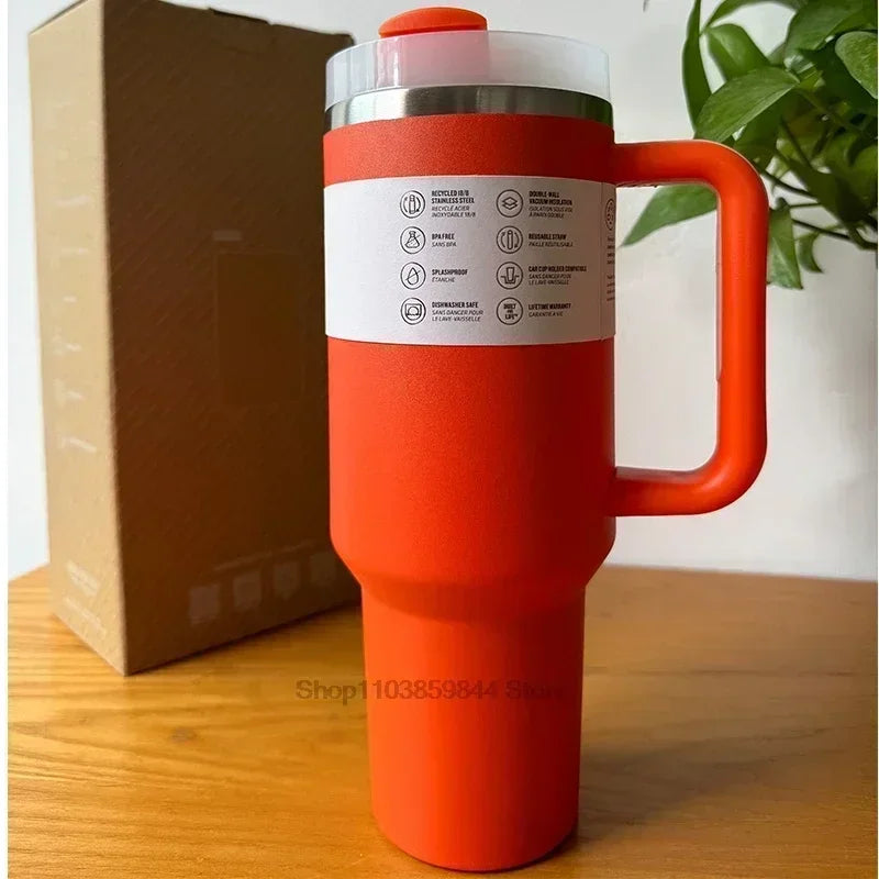 2025 New Hot 40Oz Stainless Steel Vacuum Flask Insulated Tumbler Cup with Lid and Straw Large Capacity for Travel Outdoor