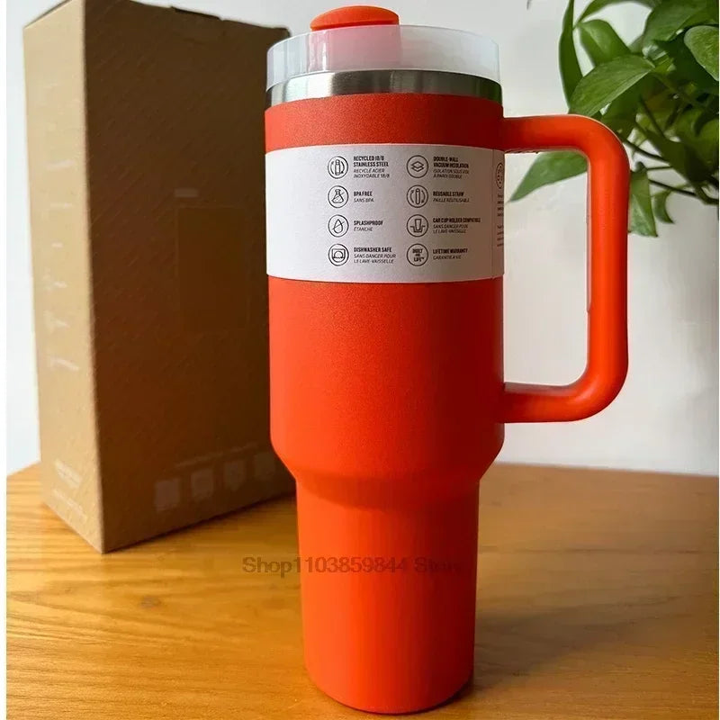 2025 New Hot 40Oz Stainless Steel Vacuum Flask Insulated Tumbler Cup with Lid and Straw Large Capacity for Travel Outdoor