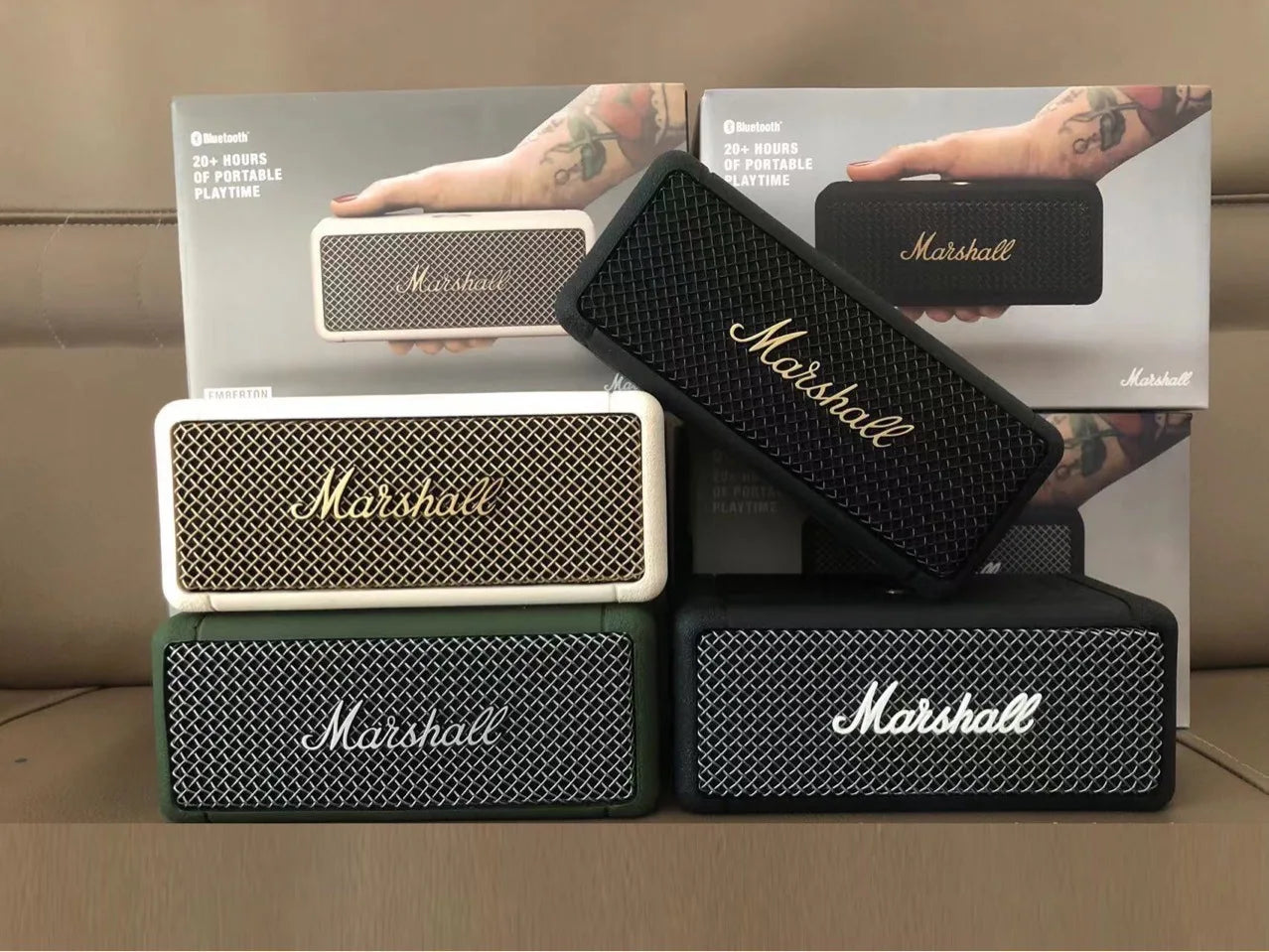 MARSHALL EMBERTON Wireless Bluetooth Speaker Waterproof Powerful Stereo Bass Sound Outdoor Subwoofer Portable Speakers