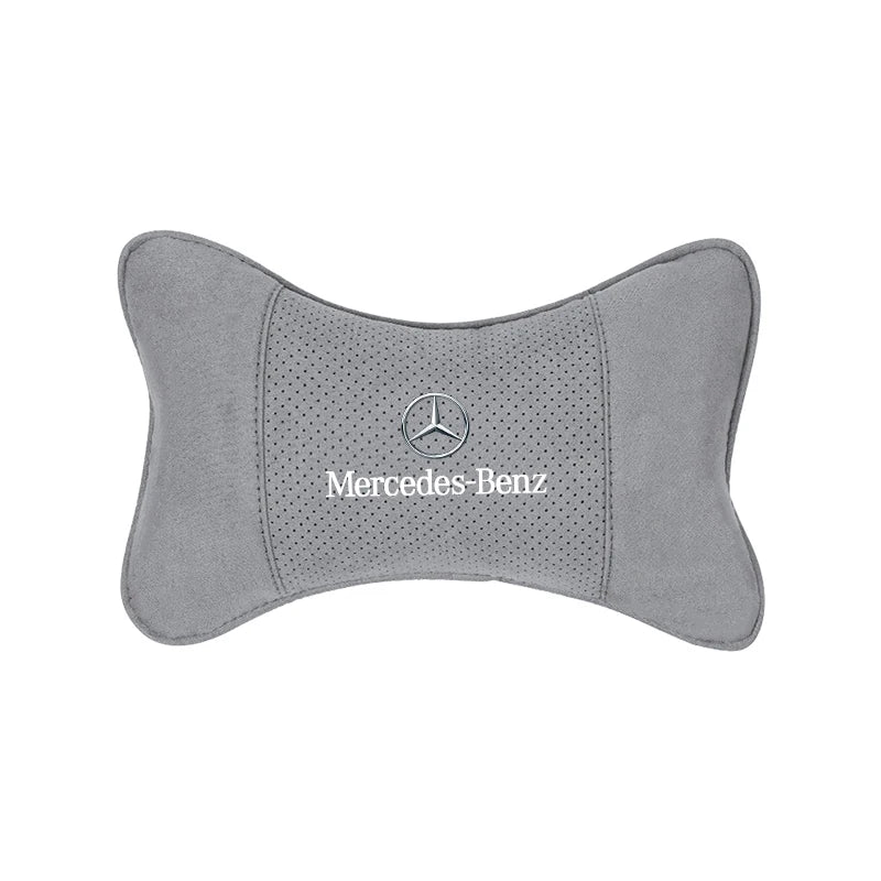Suede Headrest Car Breathable Memory Foam Neck Pillow For Benz AMG W203 W206 W220 W205 W211 W212 W201 W210 W108 W168 GLC W176