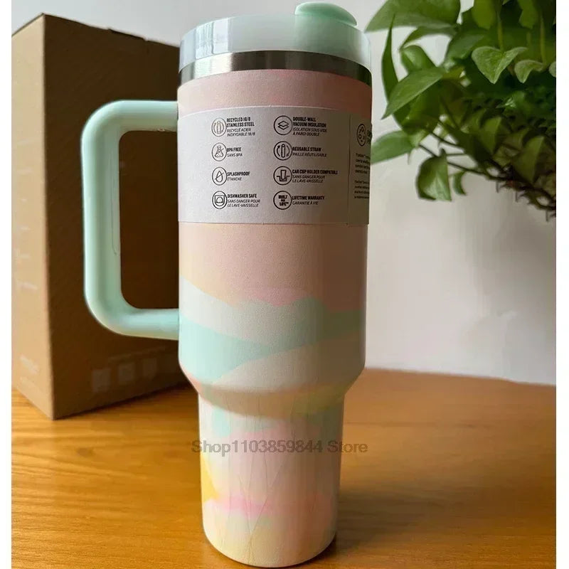 2025 New Hot 40Oz Stainless Steel Vacuum Flask Insulated Tumbler Cup with Lid and Straw Large Capacity for Travel Outdoor