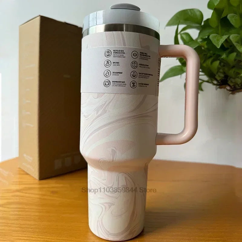 2025 New Hot 40Oz Stainless Steel Vacuum Flask Insulated Tumbler Cup with Lid and Straw Large Capacity for Travel Outdoor