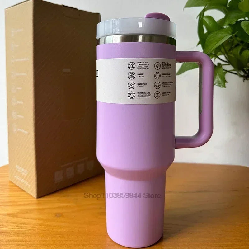 2025 New Hot 40Oz Stainless Steel Vacuum Flask Insulated Tumbler Cup with Lid and Straw Large Capacity for Travel Outdoor