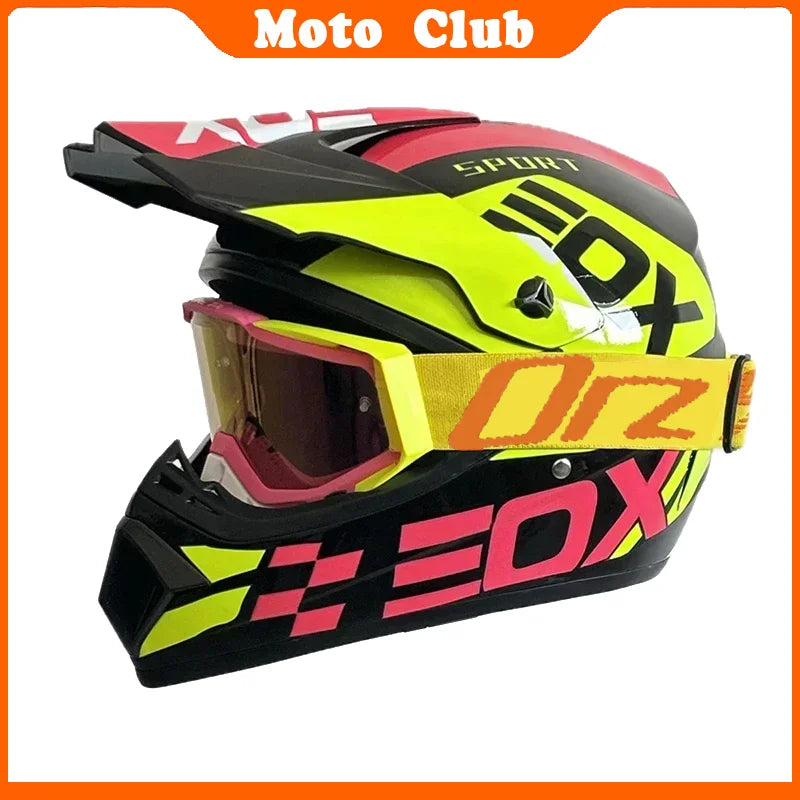 Motorcycle Helmet Professional Motocross Off Road protective Helm Children Off-road Casque Capacete De Motocicleta Gift Goggles