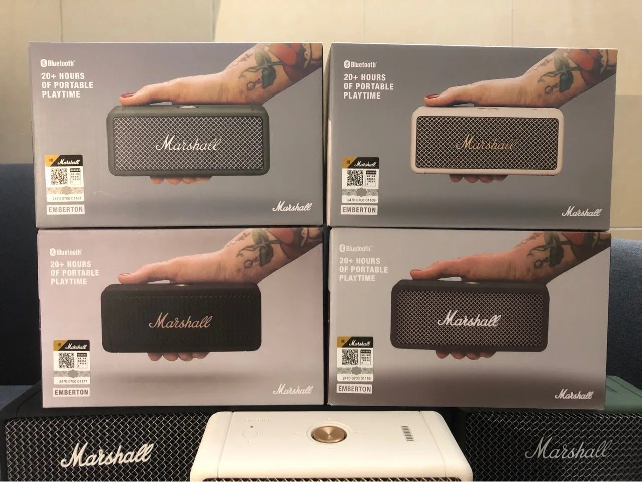 MARSHALL EMBERTON Wireless Bluetooth Speaker Waterproof Powerful Stereo Bass Sound Outdoor Subwoofer Portable Speakers