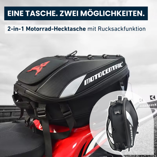 2-in-1 Motorrad-Hecktasche mit Rucksackfunktion – Mehr als nur Stauraum.