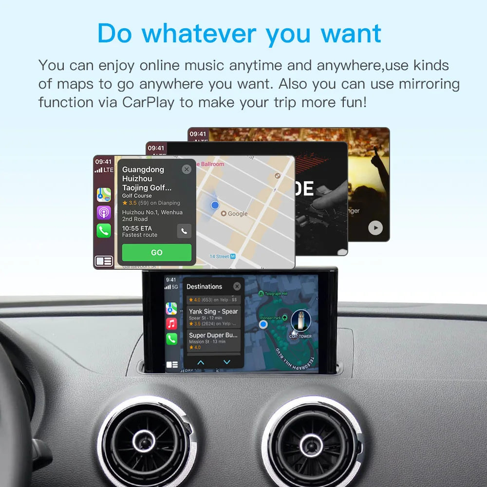 CarPlay Wireless Android Auto for 2013-2018 Audi A3 8v Q2 8P with Mirror Link AirPlay Bluetooth USB with Camera Support