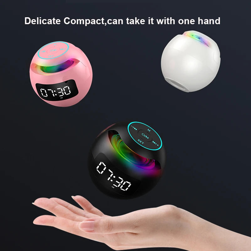 New Mini Bluetooth Speaker Wireless Bluetooth Sound Box with LED Display Alarm Clock Hifi TF Card MP3 Music Play For PC Phone