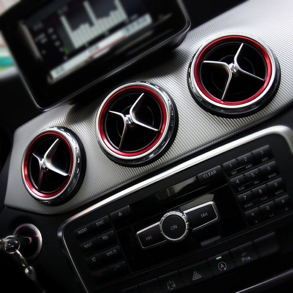 Car Air Condition Outlet Trim Ring For Mercedes Benz GLA CLA Class X156 GLA200 GLA220 GLA250 AMG CDI AC Vent Decoration Stickers