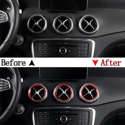 Car Air Condition Outlet Trim Ring For Mercedes Benz GLA CLA Class X156 GLA200 GLA220 GLA250 AMG CDI AC Vent Decoration Stickers