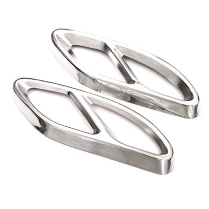 2pcs Stainless Steel Exhaust Pipe Cover Trim for Mercedes Benz A B C E GLC GLE Class W176 W246 W205 W213 AMG Car Styling