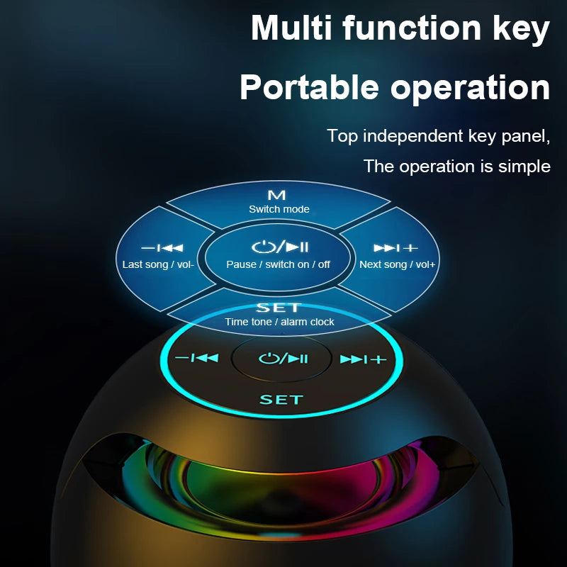 New Mini Bluetooth Speaker Wireless Bluetooth Sound Box with LED Display Alarm Clock Hifi TF Card MP3 Music Play For PC Phone
