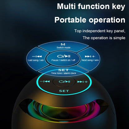 New Mini Bluetooth Speaker Wireless Bluetooth Sound Box with LED Display Alarm Clock Hifi TF Card MP3 Music Play For PC Phone