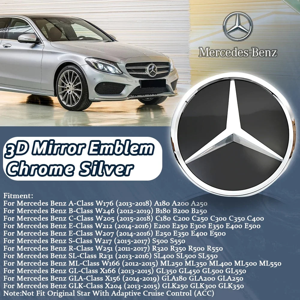 Glossy Black OE Style Car Front Grille Star Emblem Logo For Mercedes Benz W176 W246 W205 W212 W207 W217 W251 R231 W166 X166 X204