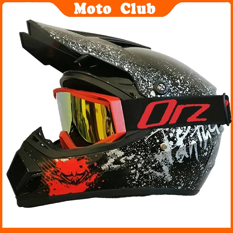 Motorcycle Helmet Professional Motocross Off Road protective Helm Children Off-road Casque Capacete De Motocicleta Gift Goggles