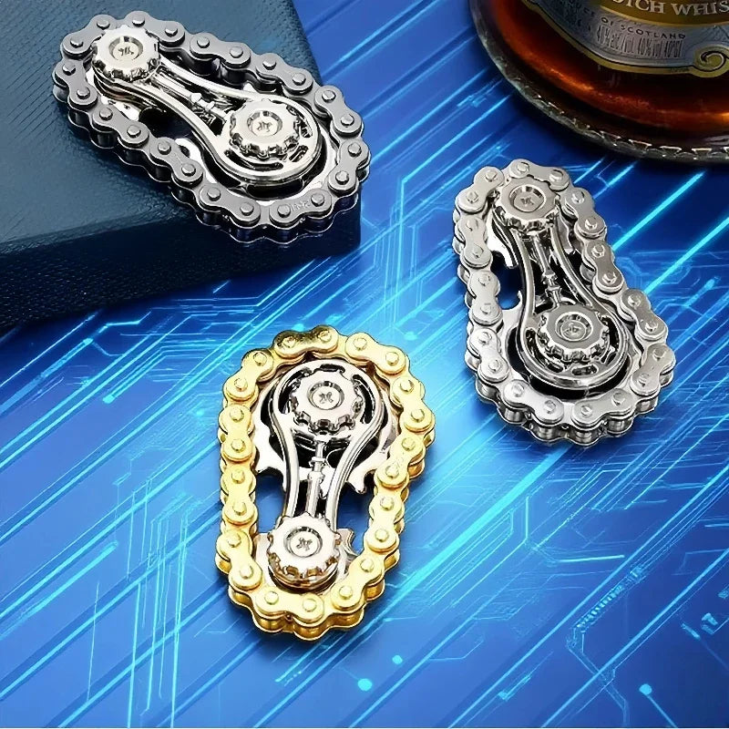 New Sprockets Flywheel Fingertip Gyro Fidget Spinner Antistress Anxiety Metal Bike Chains EDC Spinner Fidget Toys For Adult